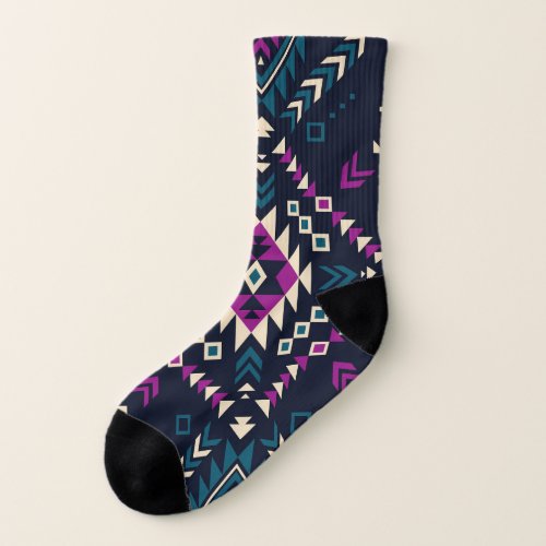 Dark tribal Navajo vintage geometric Socks
