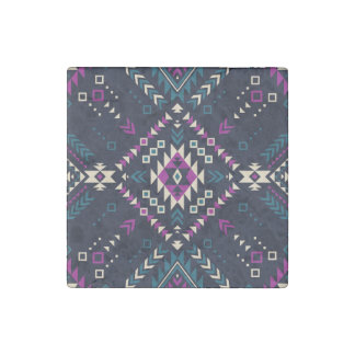 Dark tribal Navajo, vintage geometric. Stone Magnet