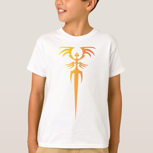 Dark Tribal Phoenix Emblem – Mythic Symbol T-Shirt (Front)