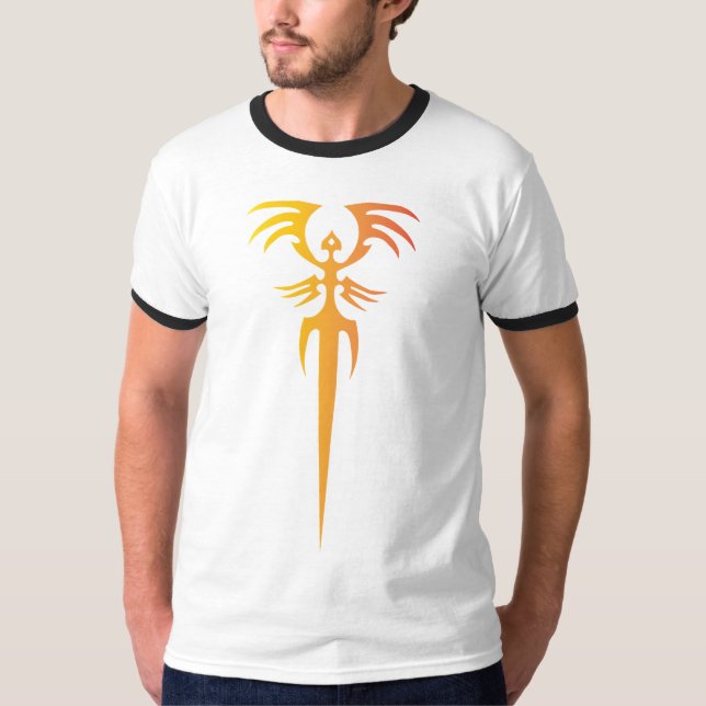 Dark Tribal Phoenix Emblem – Mythic Symbol T-Shirt (Front)