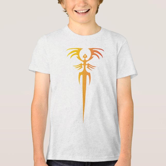 Dark Tribal Phoenix Emblem – Mythic Symbol Tri-Blend Shirt (Front)