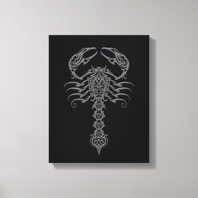 Dark Tribal Scorpion Canvas Print (Front)
