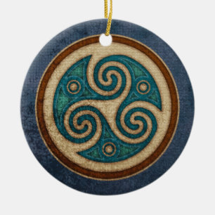 Dark Triskele Pendant/Ornament Ceramic Ornament
