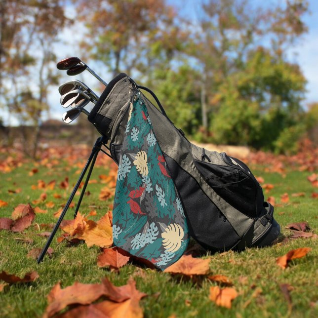 Dark Tropical Golf Towel (Golf Towel)