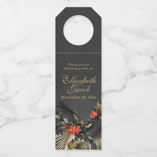 Dark Tropical Red Jasmine Bottle Hanger Tag