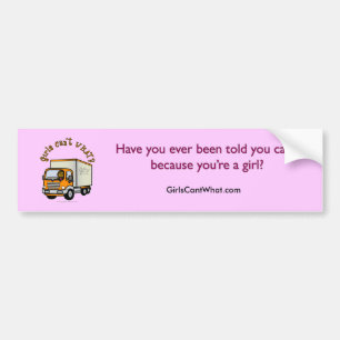 Dark Truck Driver Girl Bumper Sticker