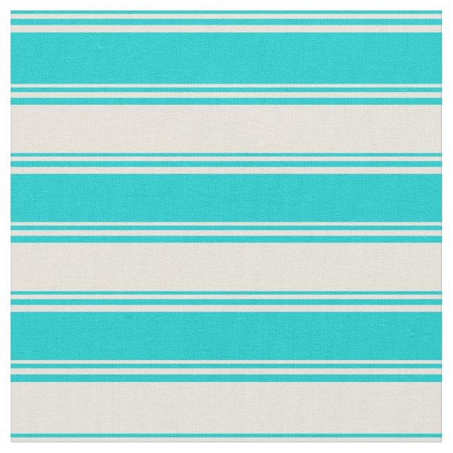 Dark Turquoise and Beige Colored Pattern Fabric (Close Up)