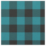 Dark Turquoise and Black Buffalo Plaid Fabric