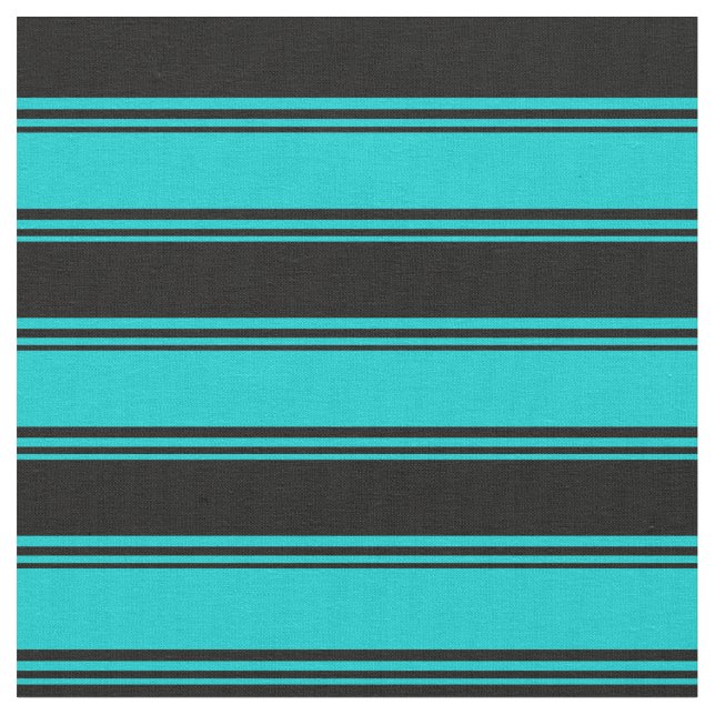 Dark Turquoise and Black Pattern Fabric (Close Up)