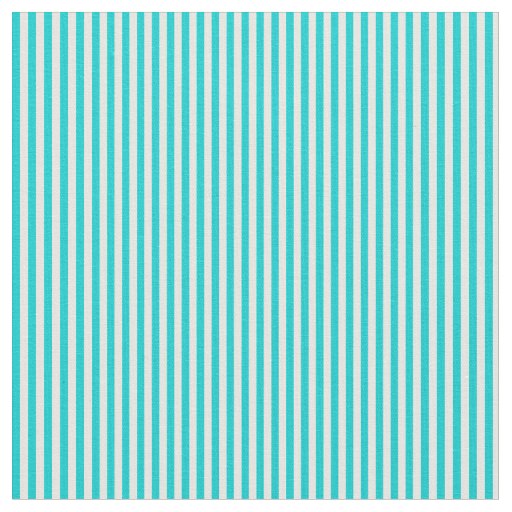 Dark Turquoise and Mint Cream Stripes Pattern Fabric