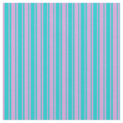 Dark Turquoise and Plum Pattern of Stripes Fabric