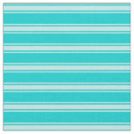[ Thumbnail: Dark Turquoise and Turquoise Colored Stripes Fabric ]