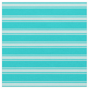 Dark Turquoise and Turquoise Colored Stripes Fabric