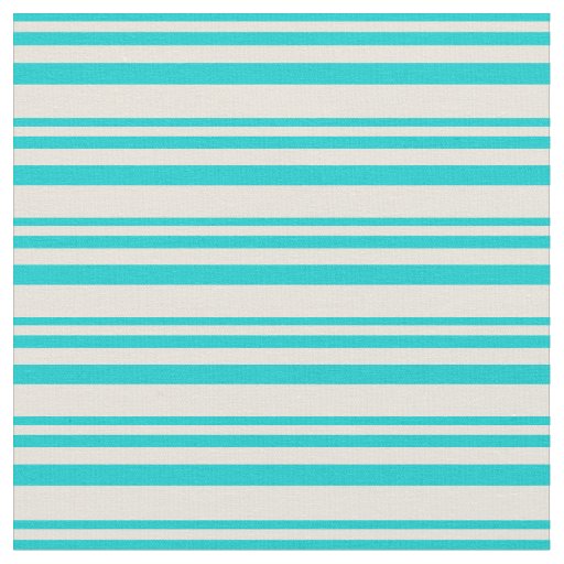Dark Turquoise & Beige Pattern of Stripes Fabric