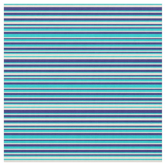 Dark Turquoise, Bisque & Midnight Blue Colored Fabric (Close Up)