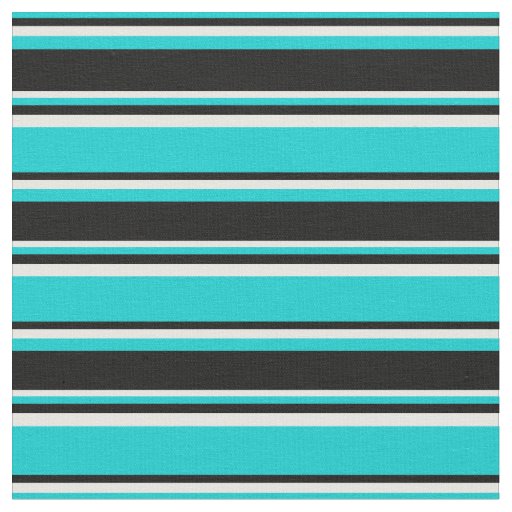 Dark Turquoise, Black, and White Pattern Fabric