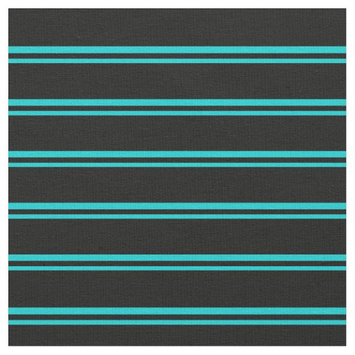 Dark Turquoise & Black Lines Fabric