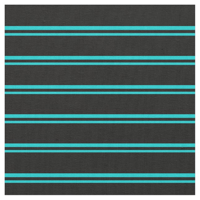 Dark Turquoise & Black Lines Fabric (Close Up)