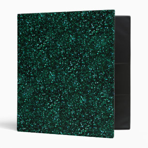 Dark Turquoise Blue Green Glitter Binder