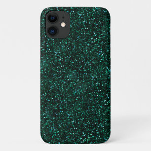 Dark Turquoise Blue Green Glitter iPhone 11 Case