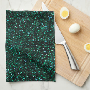 Dark Turquoise Blue Green Glitter Towel