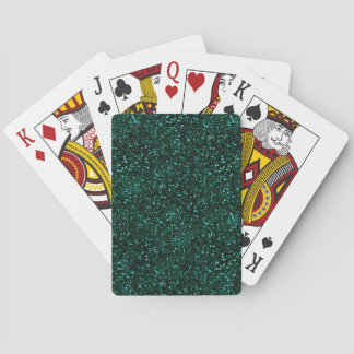 Dark Turquoise Blueish Spring Green Glitter Poker Cards