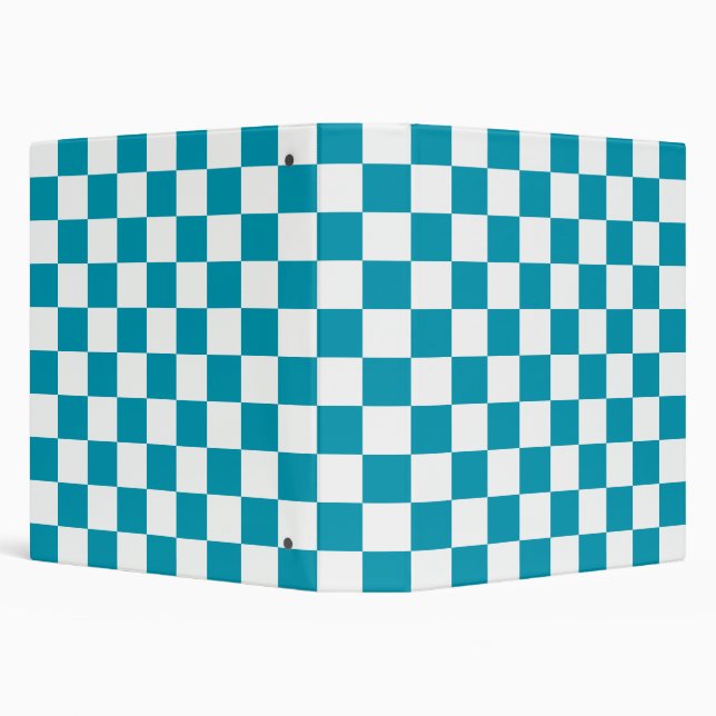 Dark turquoise checkered  3 ring binder (Background)