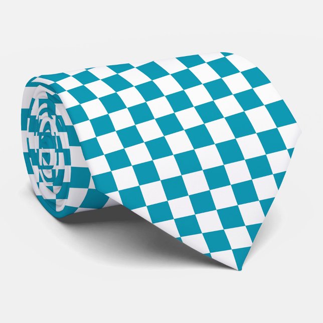 Dark turquoise checkered  neck tie (Creator Uploaded)