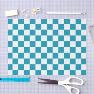 Dark turquoise checkered tissue paper