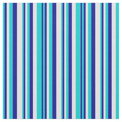Dark Turquoise, Dark Blue, and Lavender Stripes Fabric