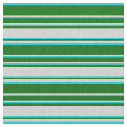 Dark Turquoise, Dark Green & Light Grey Lines Fabric