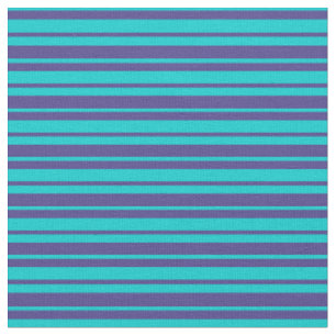 Dark Turquoise & Dark Slate Blue Stripes Fabric