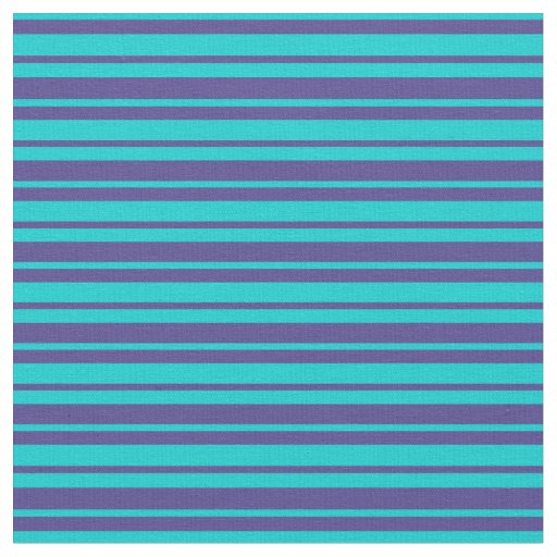 Dark Turquoise & Dark Slate Blue Stripes Fabric