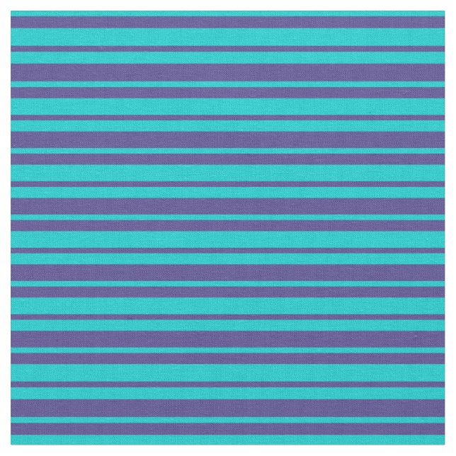Dark Turquoise & Dark Slate Blue Stripes Fabric (Close Up)