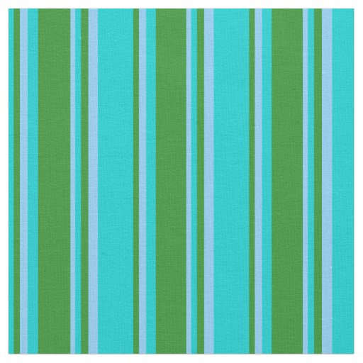 Dark Turquoise, Forest Green, and Light Sky Blue Fabric