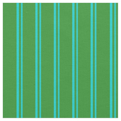 Dark Turquoise & Forest Green Stripes Fabric