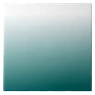 Dark Turquoise gradient ombre squares ceramic tile