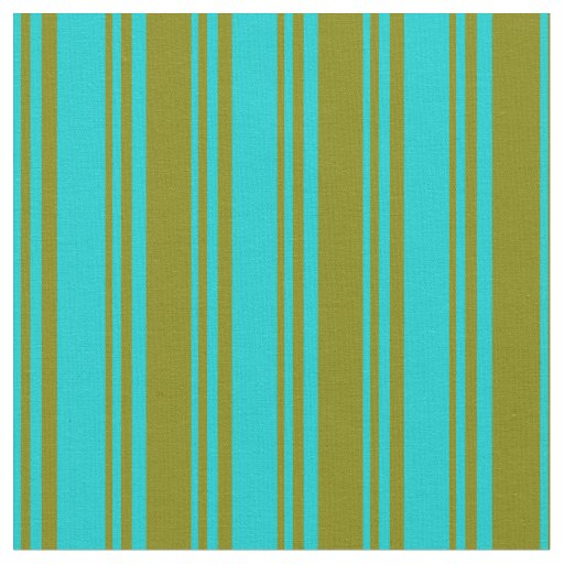 Dark Turquoise & Green Colored Stripes Fabric