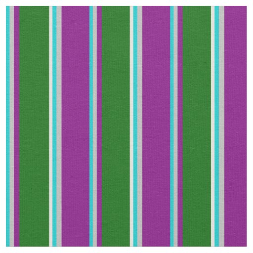 Dark Turquoise, Grey, Purple, Green & Light Cyan Fabric