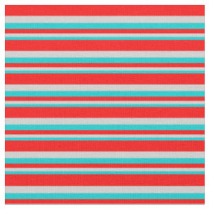 Dark Turquoise, Light Gray, and Red Pattern Fabric