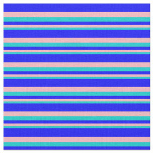 Dark Turquoise, Light Pink, and Blue Colored Fabric