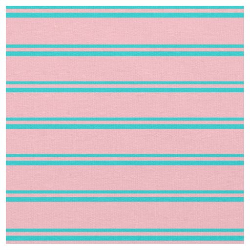 Dark Turquoise & Light Pink Lines Pattern Fabric