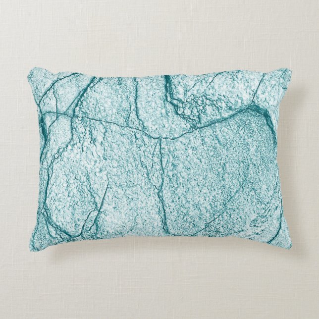 Dark Turquoise Marble Look Accent Pillow (Front)