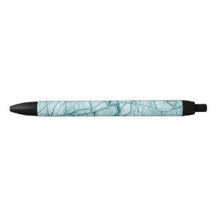 Dark Turquoise Marble Look Glass Coaster Pen
