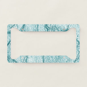 Dark Turquoise Marble Look License Plate Frame