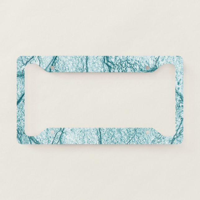 Dark Turquoise Marble Look License Plate Frame (Front)
