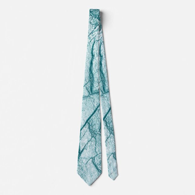 Dark Turquoise Marble Look Neck Tie (Front)