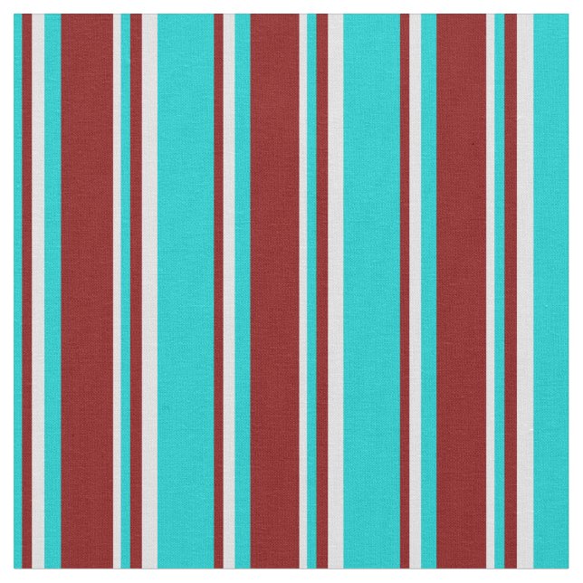 Dark Turquoise, Maroon, and Lavender Stripes Fabric (Close Up)