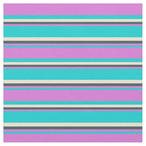 Dark Turquoise, Orchid, Dark Slate Gray, and Beige Fabric