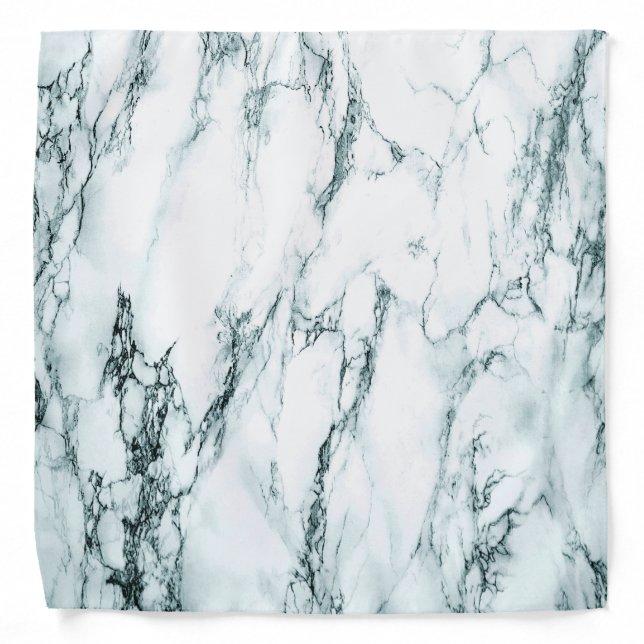 Dark Turquoise Vein Marble Look Bandana (Front)